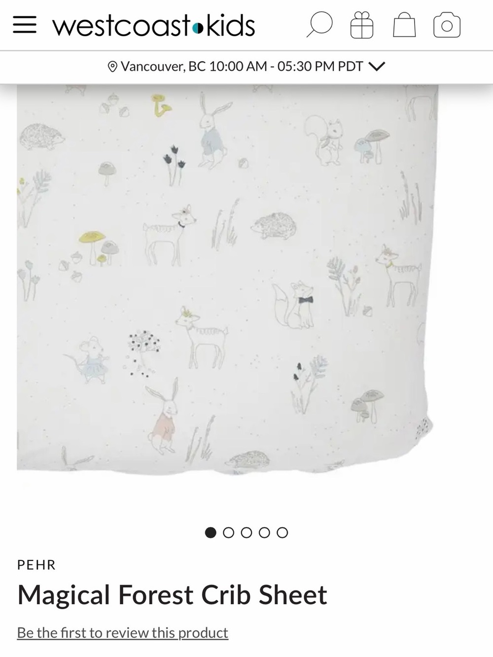 PEHR Magical Forest Crib Sheet